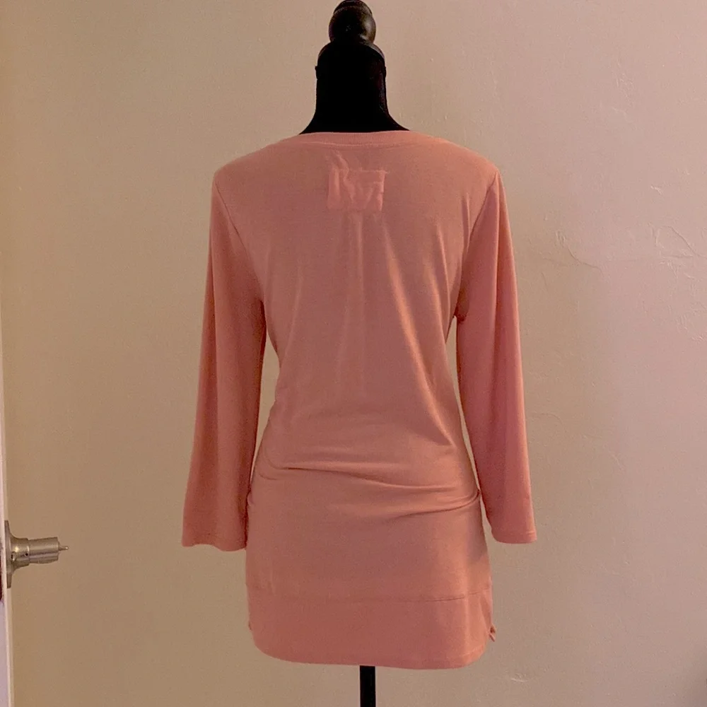 Cupio 3/4 Sleeve High Low Light Pink Top Size Medium - Picture 16 of 16